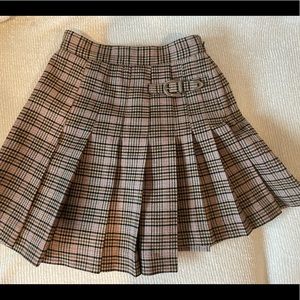 New! Maje checked pleated skirt